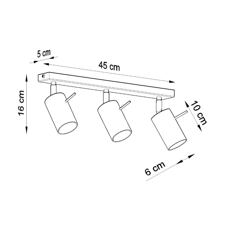 Sollux Lighting Ring 3L Monorail-Beleuchtungslampe Stahl GU10, B 45cm