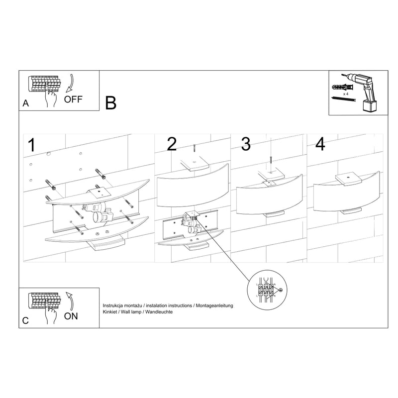 Sollux Lighting Emilio 2L lampada da parete legno E14