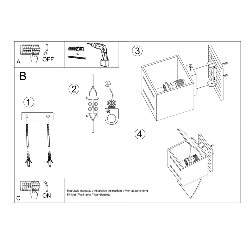 Sollux Lighting Loreto 1L væglampe alu G9, H 30cm