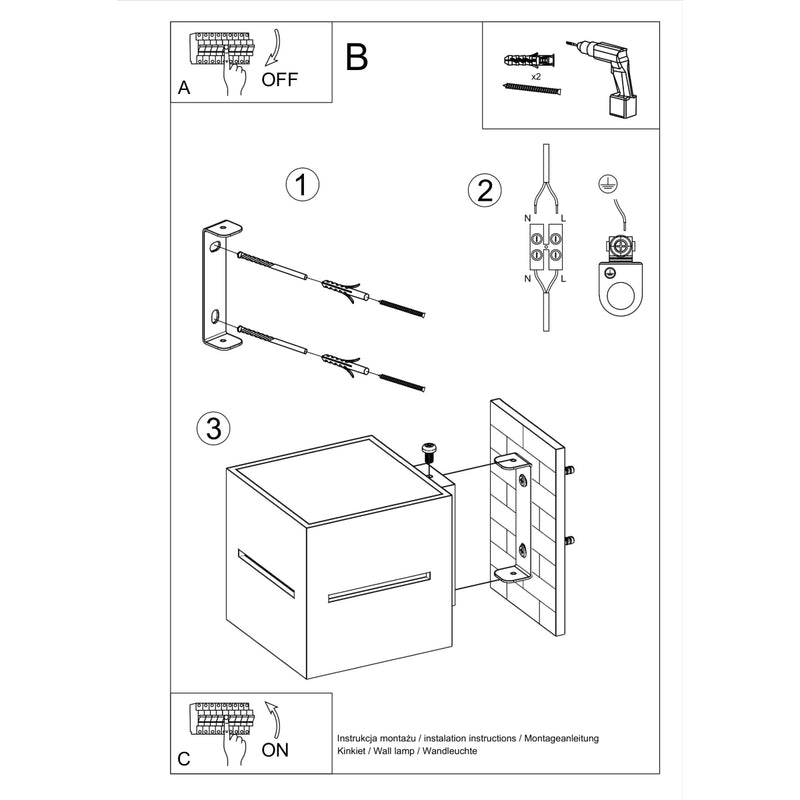 Sollux Lighting Lobo 1L Aplique aluminio G9