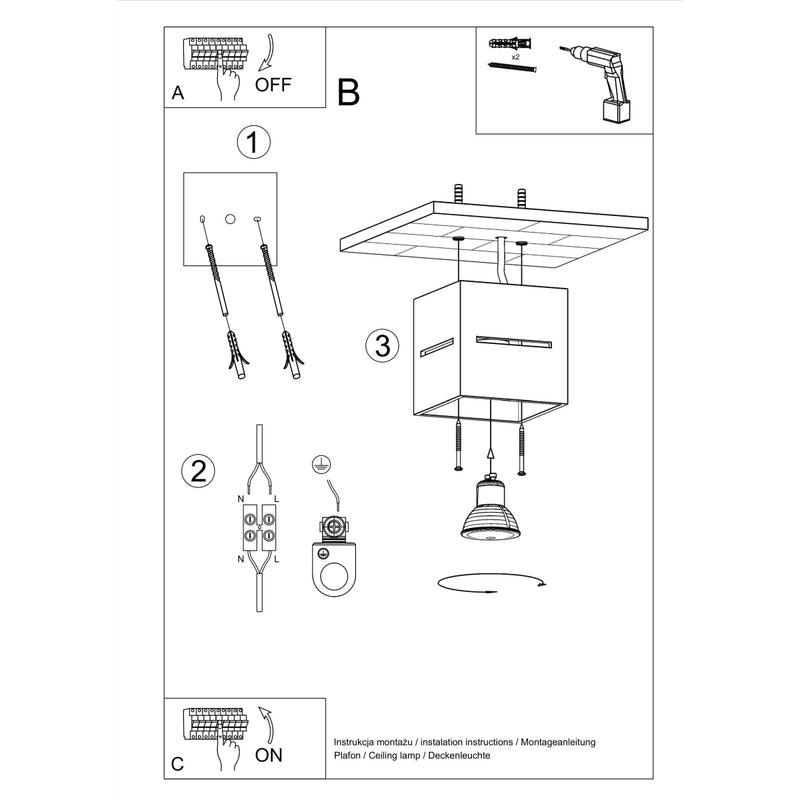 Sollux Lighting Lobo 1L Deckenleuchte Aluminium G9