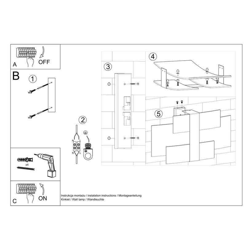 Sollux Lighting Celia 2L seinävalaisin terästä G9