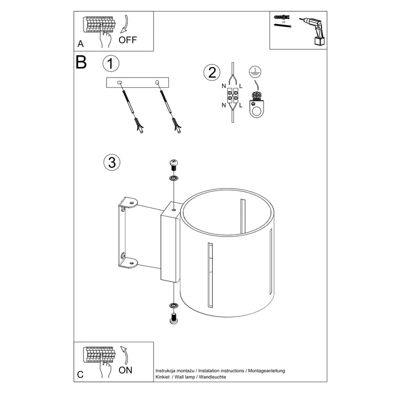 Sollux Lighting Inez 1L væglampe aluminium G9