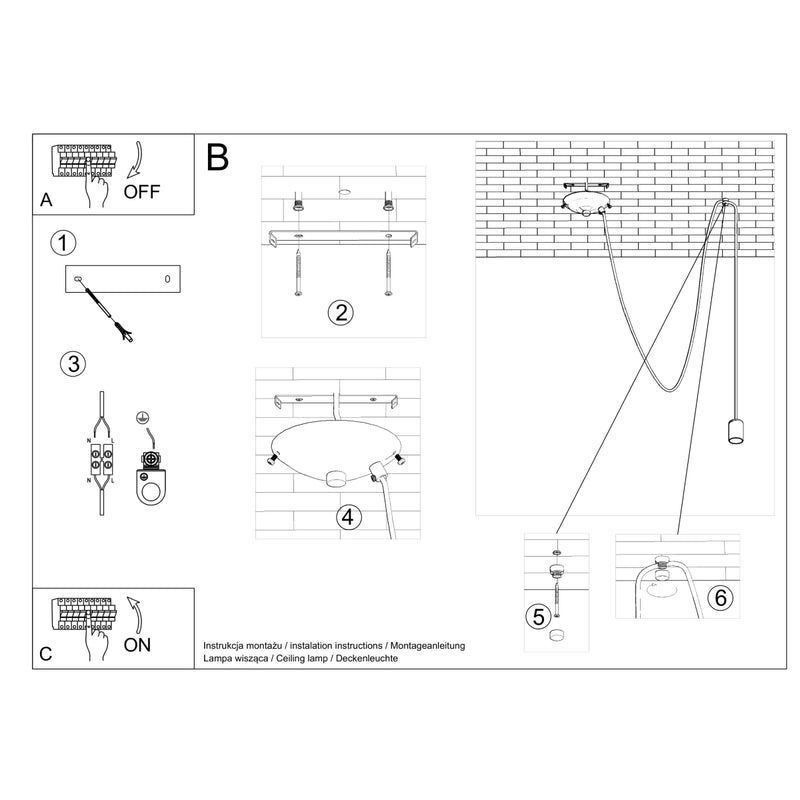 Sollux Lighting Edison 1L hanglamp staal E27