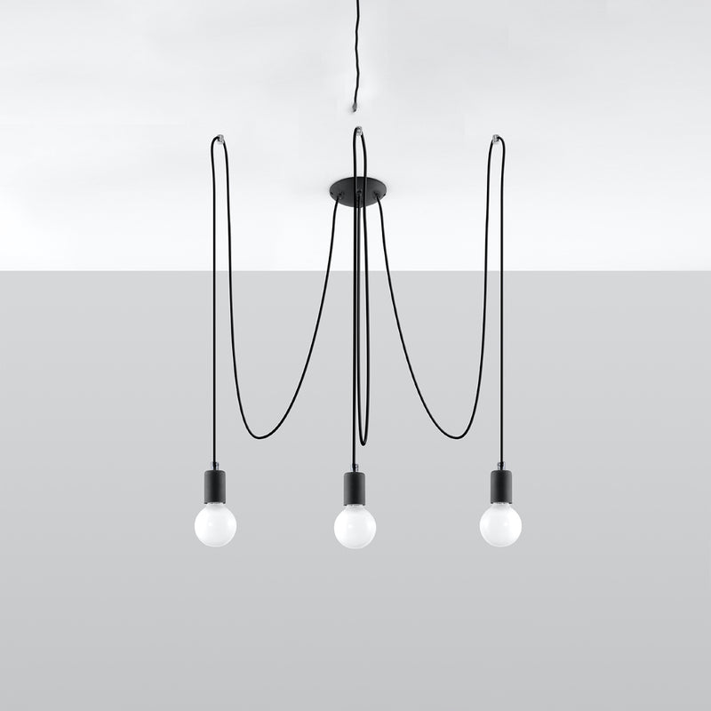 Sollux Lighting Edison 3L pendant lamp steel E27