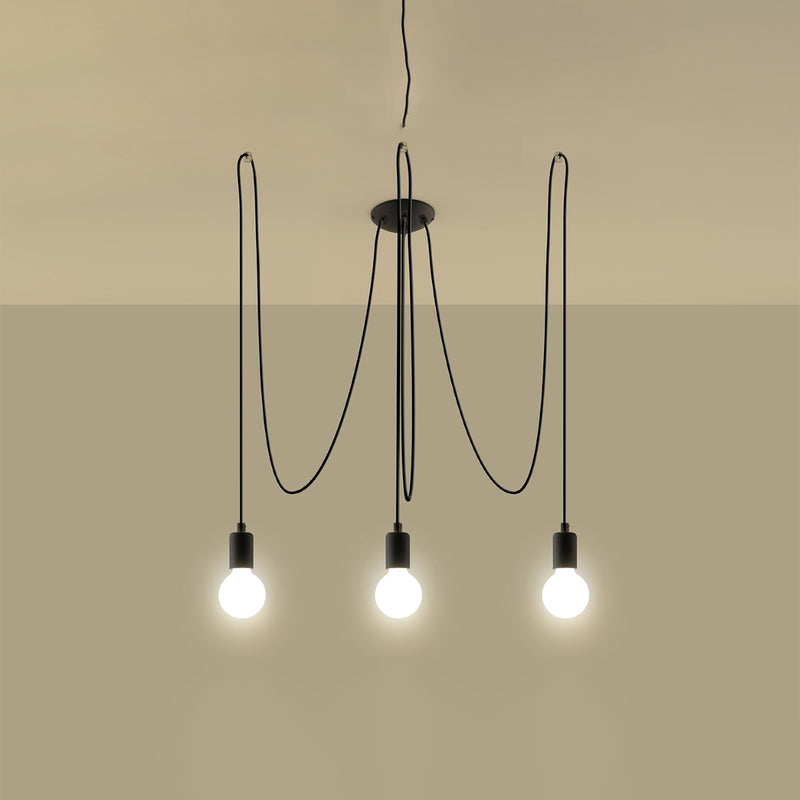 Sollux Lighting Edison 3L riippuvalaisin terästä E27