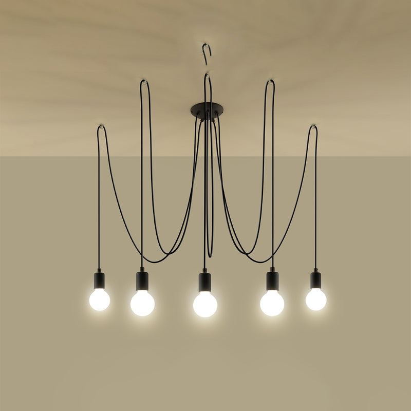 Sollux Lighting Edison 5L suspension acier E27