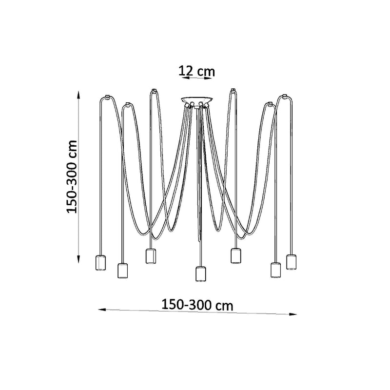 Sollux Lighting Edison 7L hanglamp staal E27