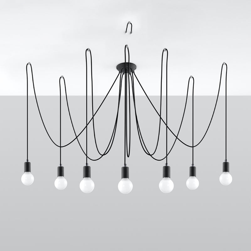 Sollux Lighting Edison 7L riippuvalaisin terästä E27