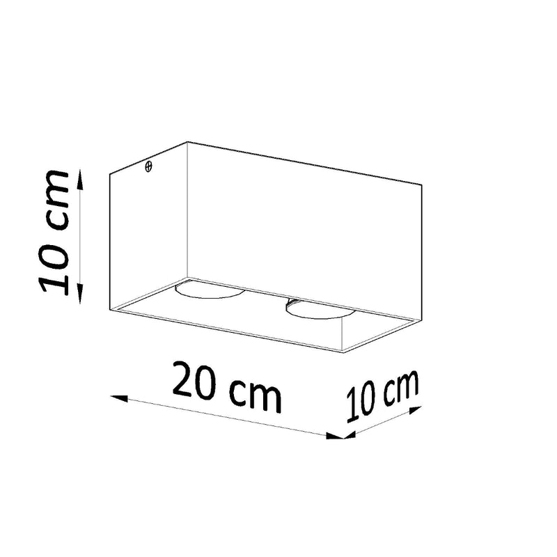 Sollux Lighting Quad 2L kattokohdevalaisimet alumiinia GU10