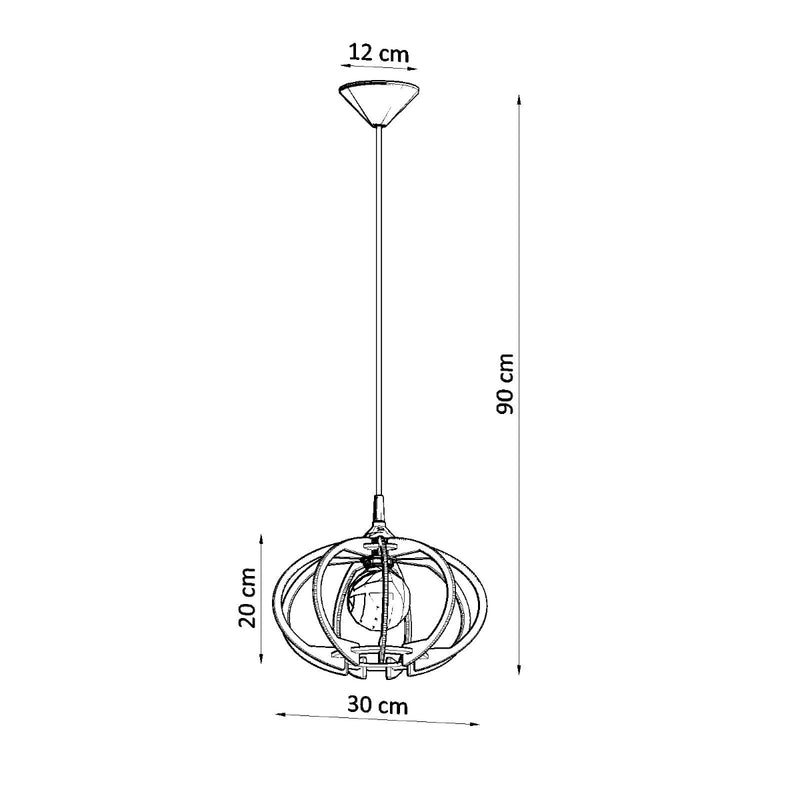 Sollux Lighting Mandelino 1L lampe à suspension bois E27