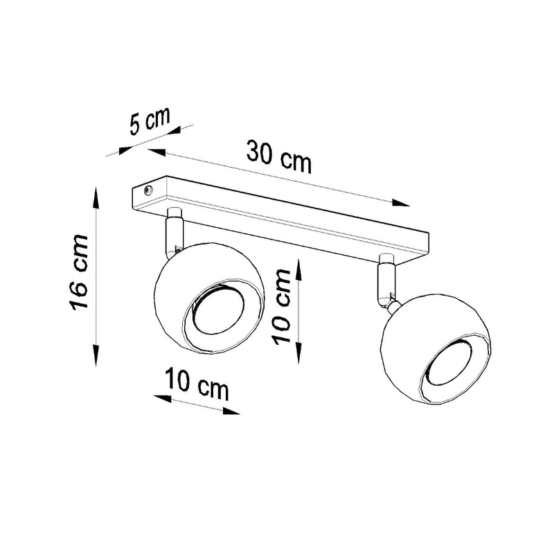 Sollux Lighting Oculare 2L spots de plafond acier GU10