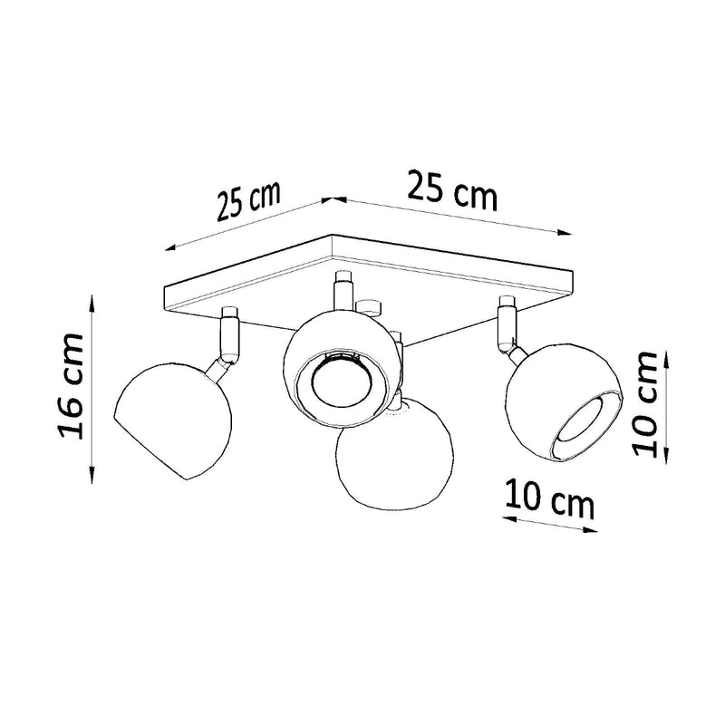 Sollux Lighting Oculare 4L ceiling spotlights steel GU10