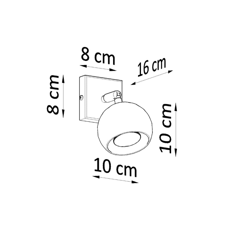 Sollux Lighting Oculare 1L Akzentwandleuchte Stahl GU10