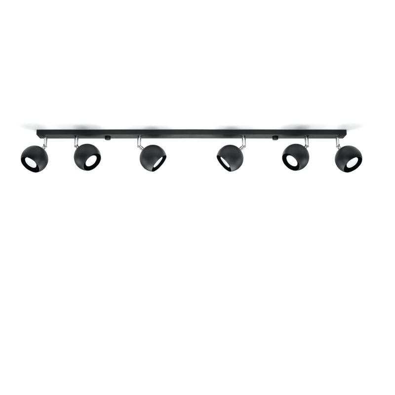 Sollux Lighting Lámpara de iluminación monorraíl Oculare 6L acero GU10, An. 118 cm