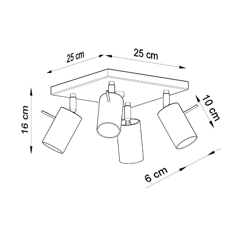 Sollux Lighting Ring 4L plafondspots staal GU10