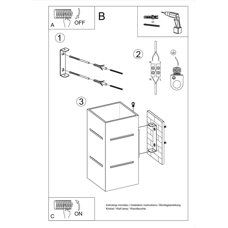 Sollux Lighting Blocco 1L Aplique aluminio G9