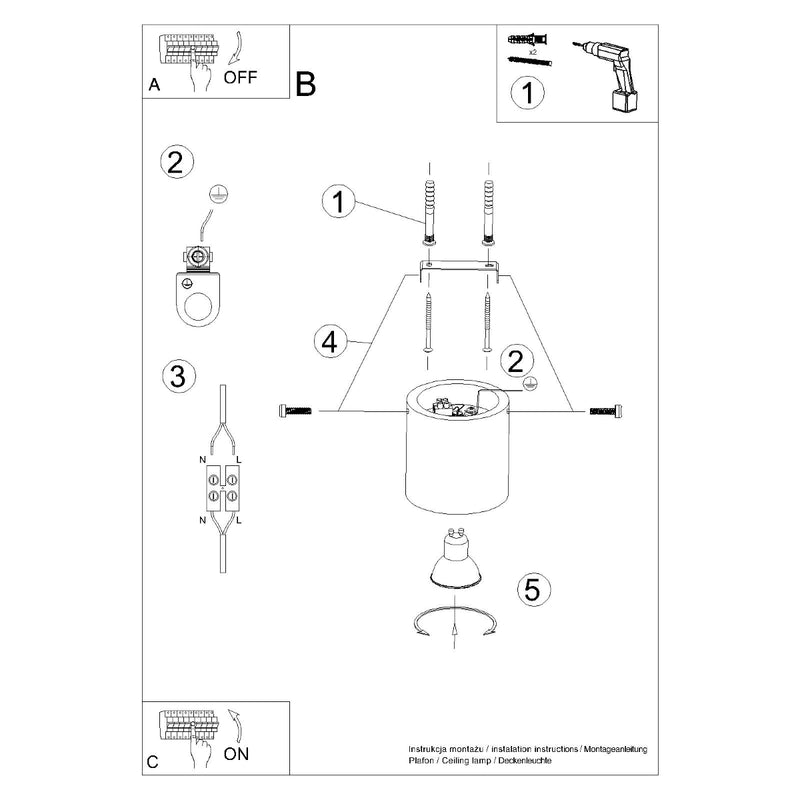 Sollux Lighting Orbis 1L faretto da soffitto legno GU10