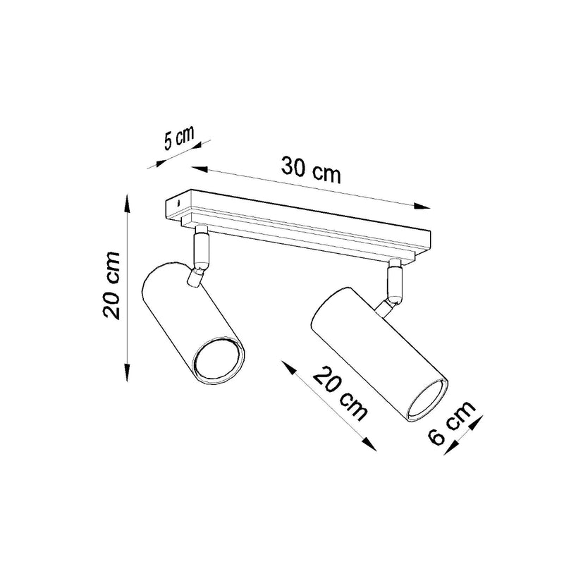 Sollux Lighting Direzione 2L ceiling spotlight steel GU10