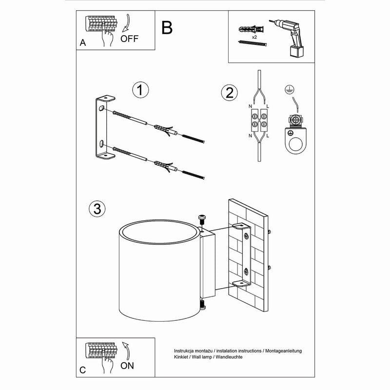 Sollux Lighting Orbis 1L wandlamp aluminium G9