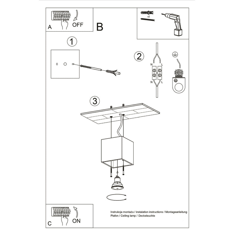 Sollux Lighting Quad 1L ceiling spotlight aluminium GU10