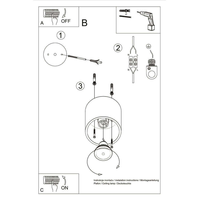 Sollux Lighting Foco de techo Orbis 1L aluminio GU10