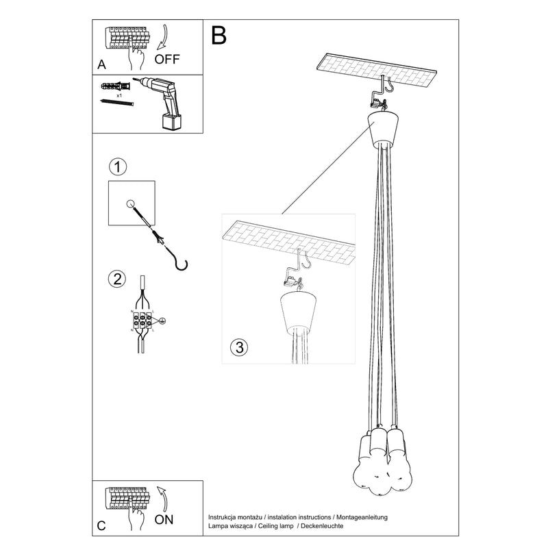 Sollux Lighting Diego 5L Lámpara colgante PVC E27