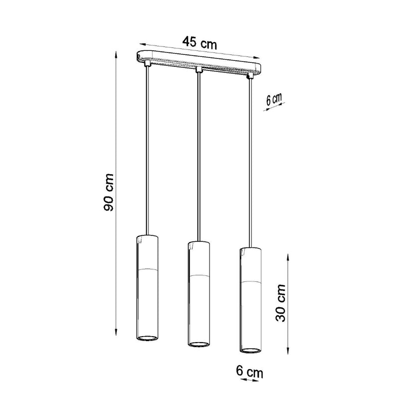 Sollux Lighting Pablo 3L spots suspendus acier GU10