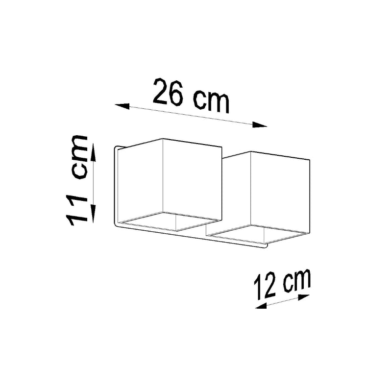 Sollux Lighting Quad 2L væglampe aluminium G9