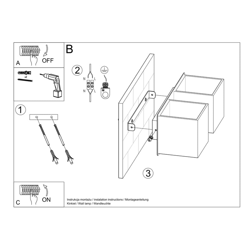 Sollux Lighting Quad 2L Aplique aluminio G9