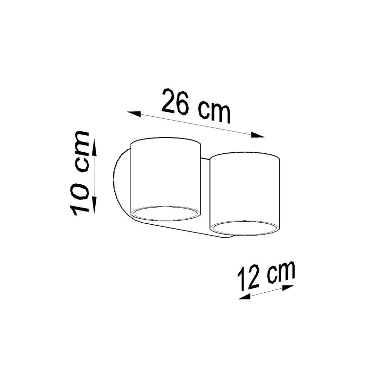 Sollux Lighting Orbis 2L seinävalaisin alumiini G9