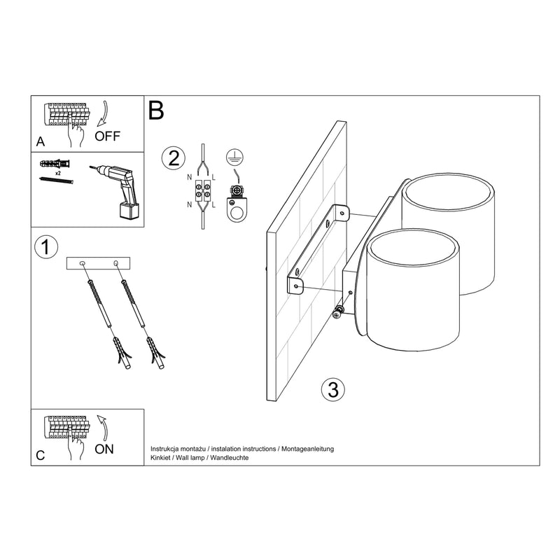 Sollux Lighting Orbis 2L Aplique aluminio G9