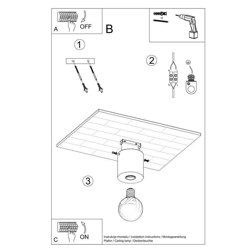 Sollux Lighting Salgado 1L Plafón madera E27