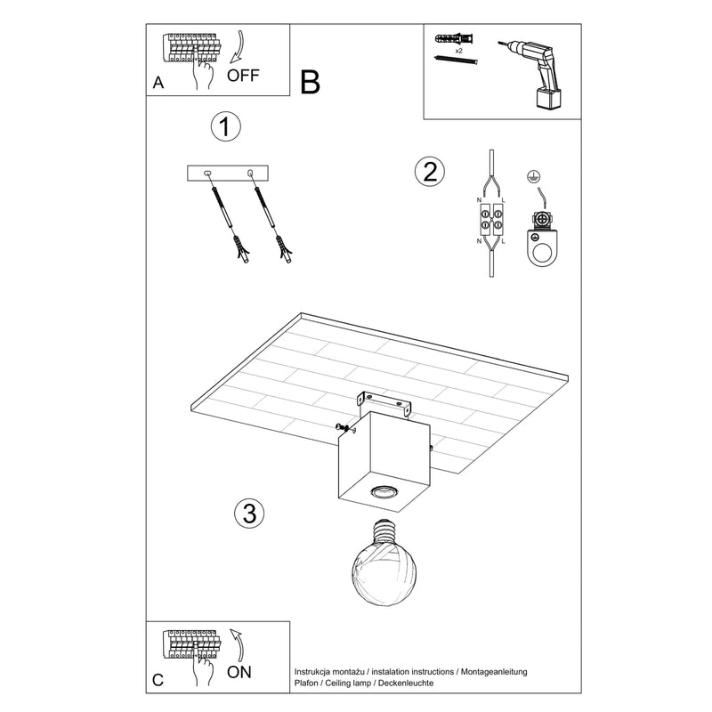 Sollux Lighting Ariz 1L ceiling lamp wood E27