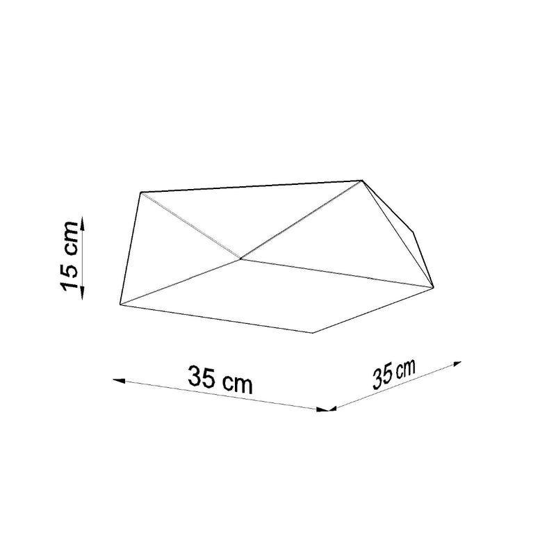 Sollux Lighting Hexa 1L uppoasennettava kattovalaisin PVC E27, leveys 25-45cm