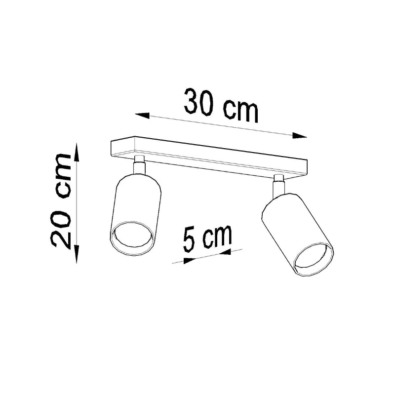 Sollux Lighting Berg Foco de techo 2L madera GU10