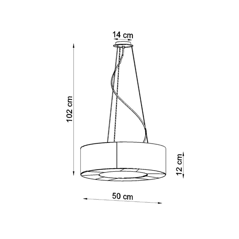 Sollux Lighting Saturno 5L suspension tissu E27, D 50-70cm