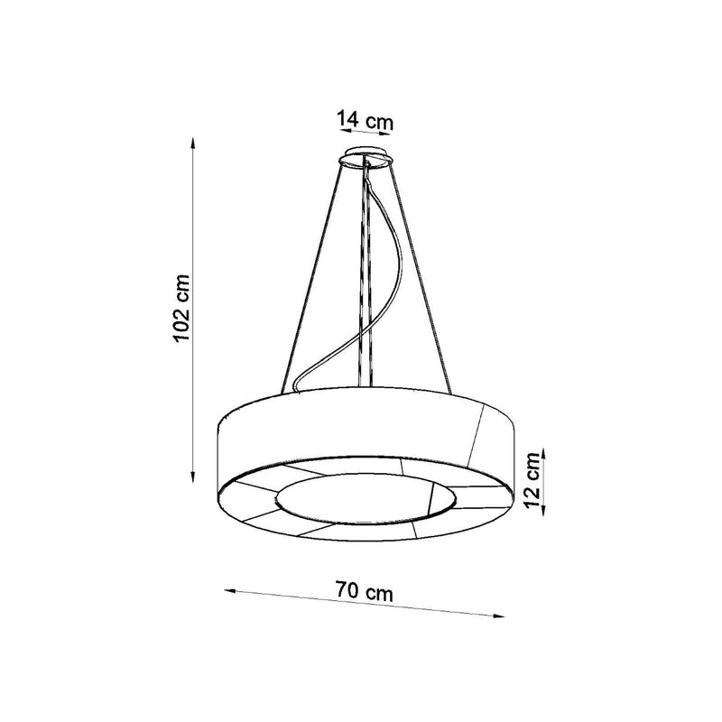 Sollux Lighting Lampada a sospensione Saturno 5L tessuto E27, D 50-70cm