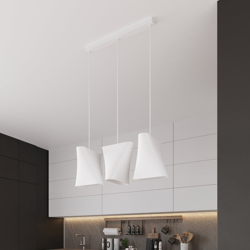 Sollux Lighting Blum 3L lampada a sospensione lineare da soffitto in tessuto E27