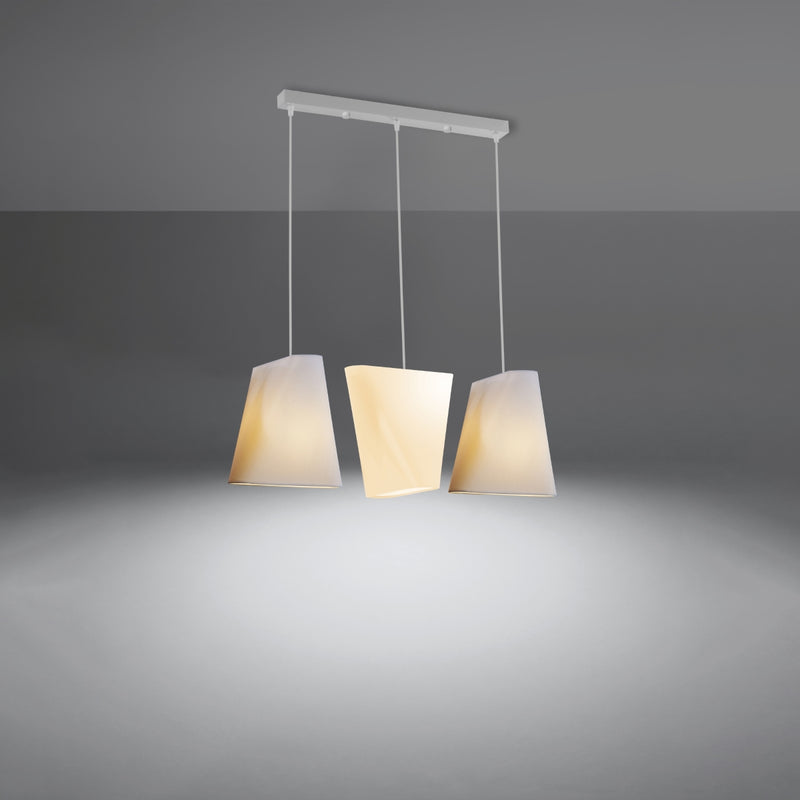 Sollux Lighting Blum 3L lampada a sospensione lineare da soffitto in tessuto E27