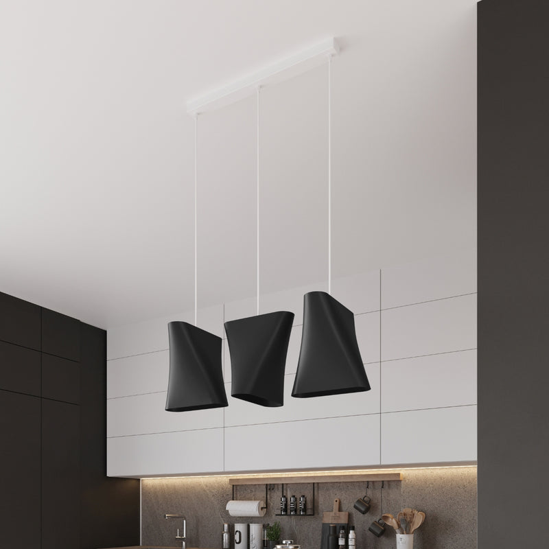 Sollux Lighting Blum 3L lampada a sospensione lineare da soffitto in tessuto E27