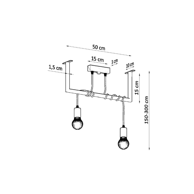 Sollux Lighting Salamanca 2L pendant lamp steel E27