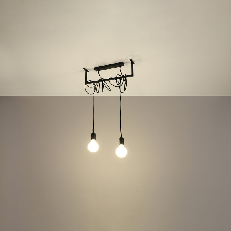 Sollux Lighting Salamanca 2L pendant lamp steel E27