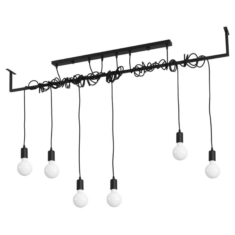 Sollux Lighting Salamanca 6L linear suspension ceiling lamp steel E27