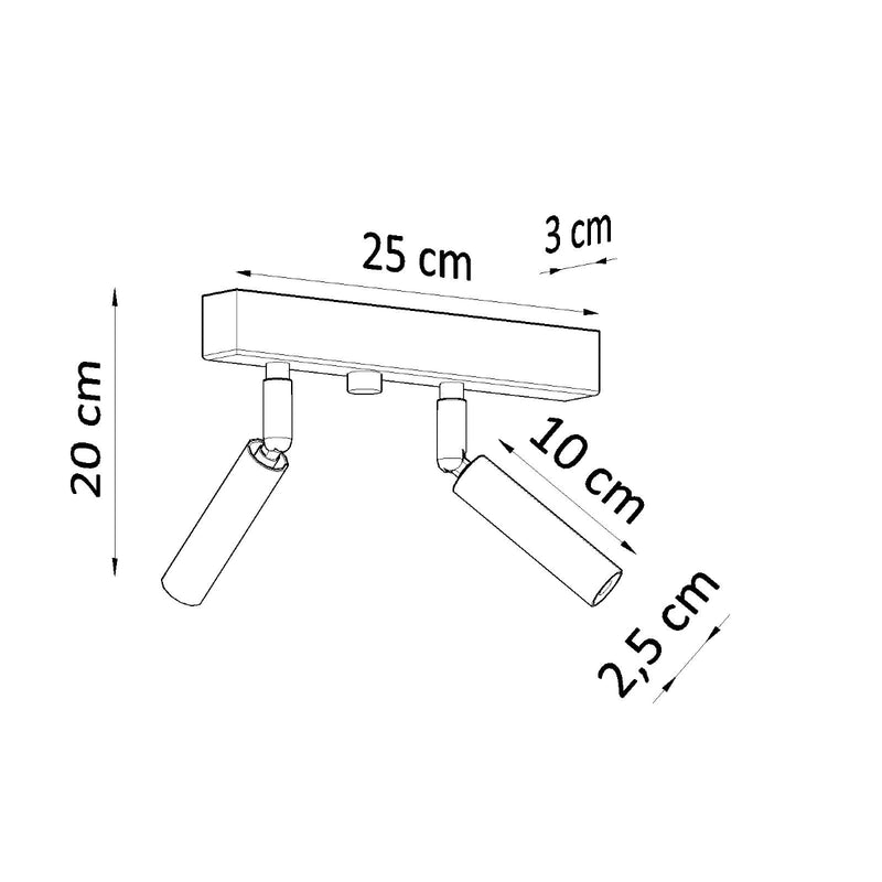 Sollux Lighting Eyetech 2L spots de plafond acier G9