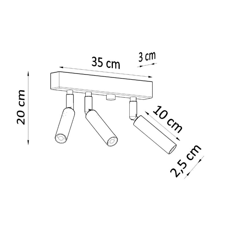 Sollux Lighting Eyetech 3L ceiling spotlights steel G9