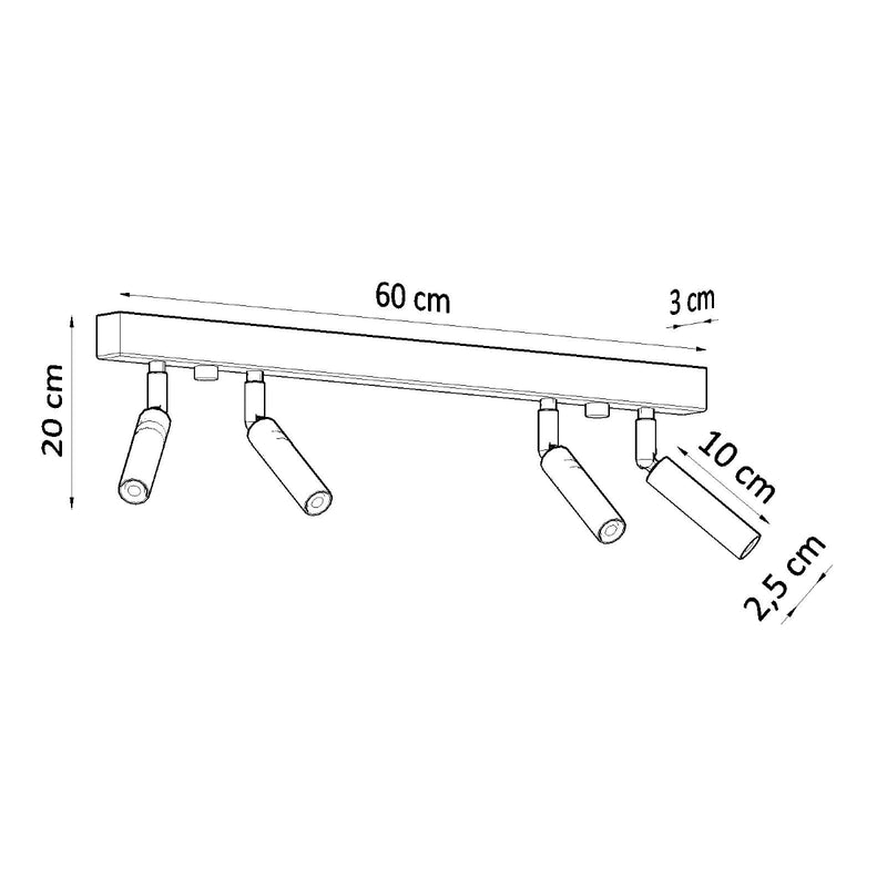 Sollux Lighting Eyetech 4L faretti da soffitto acciaio G9