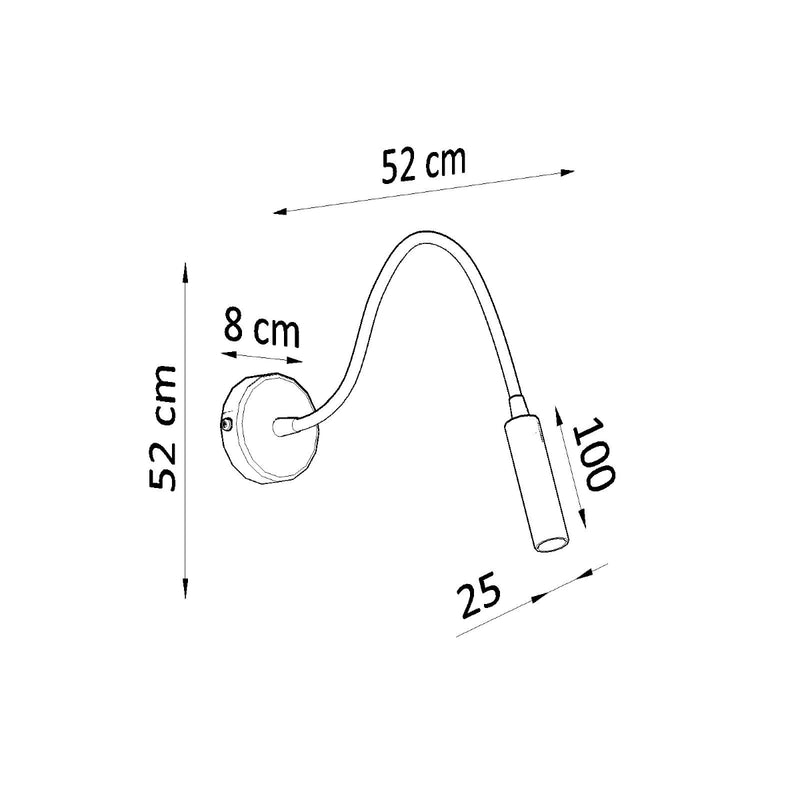 Sollux Lighting Axil 1L korostusseinävalaisin terästä G9