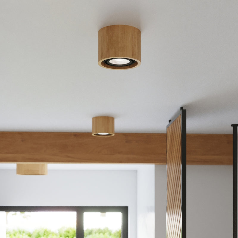 Sollux Lighting Basic 1L ceiling spotlight wood GU10