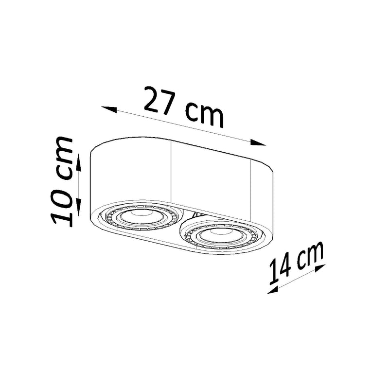 Sollux Lighting Basic 2L spot de plafond bois GU10/ES111